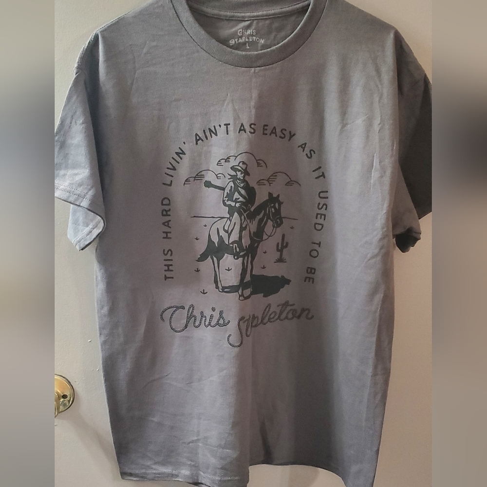 Chris Stapleton Charcoal Graphic Men's T-Shirt.  Sz L